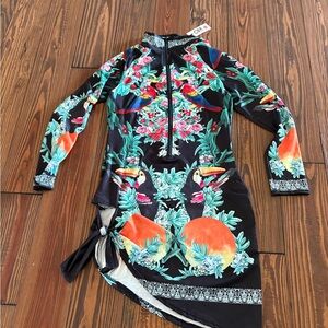 CBR Black and Multicolor Swim Coverup